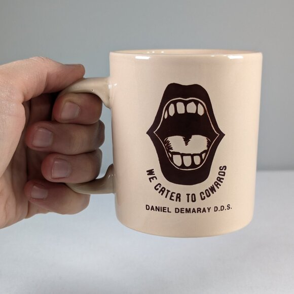 Vintage Kiln Craft mug Gentle Dentistry advertising mug we cater to cowards - Picture 5 of 6